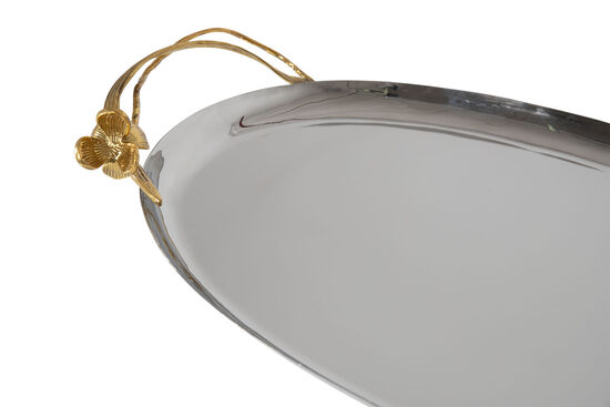 14861 OVAL TEPSI GOLD IRIS KOLEKSIYON 46x26x8cm