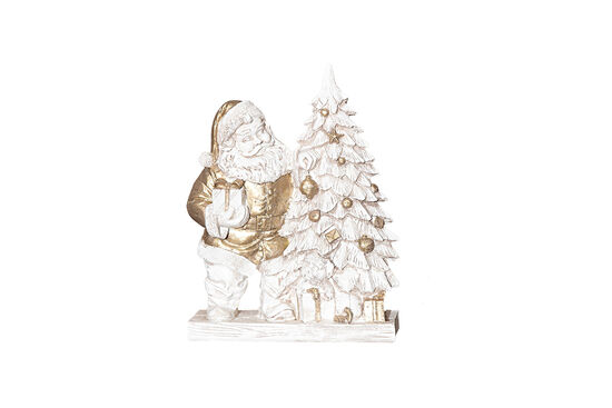 HYK1156 ÇAM AĞAÇLI NOEL BABA 20x28cm KREM-GOLD