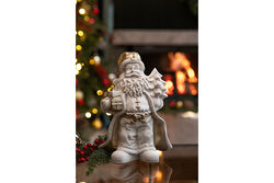 HYK896 HEDİYE TAŞIYAN NOEL BABA 20x30cm KREM-GOLD - Thumbnail