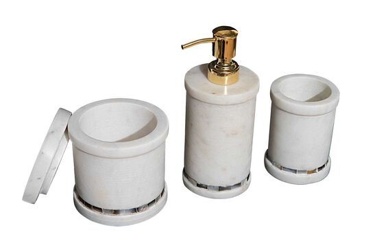 MARBLE BANYO SET 3 LU BEYAZ (13080A-13080B-13080C)