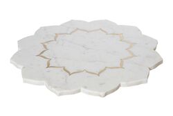 TEPSİ - MARBLE DEKORATIF DÖNEN SUNUMLUK 46x46x5cm (AH-13048A)