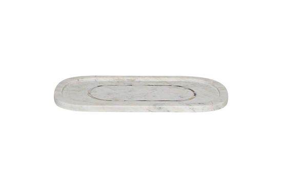 MARBLE TEPSI -SEDEF DETAYLI - 30x15x2.5cm BEYAZ (AH-13080)