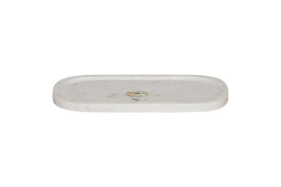 MARBLE TEPSI -SEDEF DETAYLI -30x15x2.5cm BEYAZ (AH-13081)