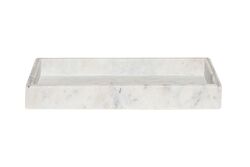 TEPSİ - MARBLE TEPSI -SEDEF DETAYLI -30x15x4cm BEYAZ (AH-13090)