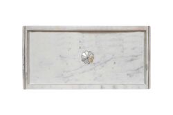 MARBLE TEPSI -SEDEF DETAYLI -30x15x4cm BEYAZ (AH-13090) - Thumbnail