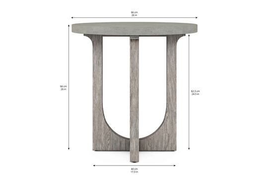 YUVARLAK YAN SEHPA GRİ 66x66x66cm 285303-2354